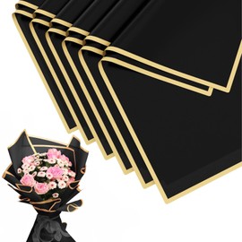 20 Sheets Decoration Wrapping Paper, Waterproof Florist Wrapping Paper, Use for Gift Wrapping, Flowers, Arts and Crafts, Bouquet Paper Gift Wrapping Paper (Black)