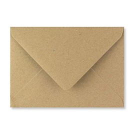 C6 Coloured Envelopes for A6 Greeting Cards Wedding Invitations Crafts Business Office Envelope 114mm x 162mm - Pack of 10 Envelopes (Brown Kraft)