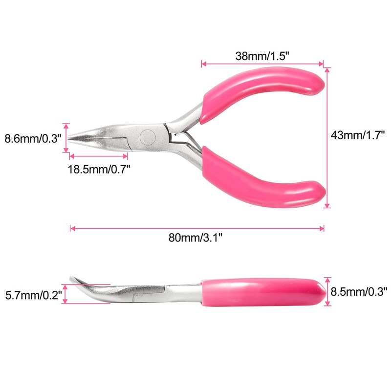 SPEEDWOX Mini Long Nose Pliers Curved 3 Inch Chain Plier