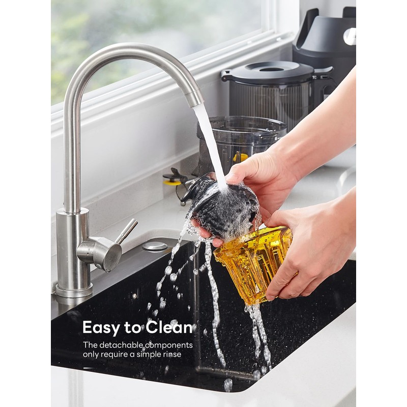 Reemix Juicer Machine with Large Feed Chute, Slow Masticating juicer