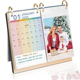 ZEEYUAN Photo Calendar 2025-2026 Desk Calendar for Your Own Photos 10 x 15 cm to Insert Calendar to Design Yourself