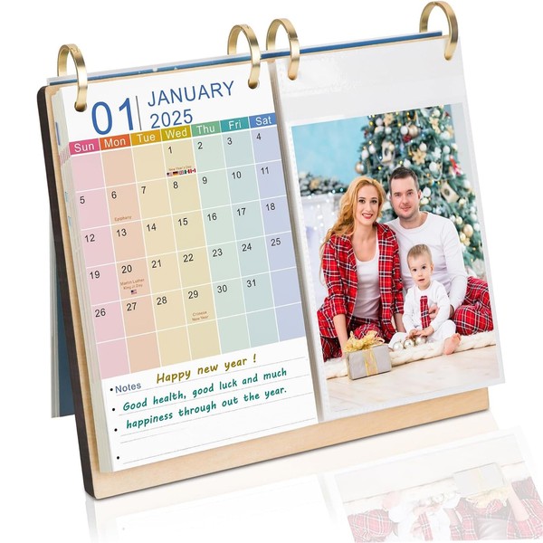 ZEEYUAN Photo Calendar 2025-2026 Desk Calendar for Your Own Photos