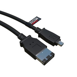 rhinocables Firewire Cable, IEEE 1394 DV Cable, Fully Moulded End Connectors, Audio Cable for PC Server, Camera & Video Camera (1m, 6 Pin to 4 Pin)