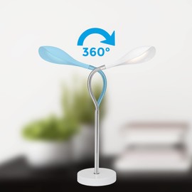 Briloner Leuchten LED Table Lamp with Cord Switch with Flexible Hose 500 Lumen 3,000 Kelvin Chrome White