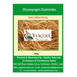 Yuktha Naturals Vetiver Root Powder | Vetiveria Zizanoides | Khus-Khus Root Powder | Ramacham | Vattiveru | Chrysopogon Zizanioides | வெட்டிவேர் -200g/7oz