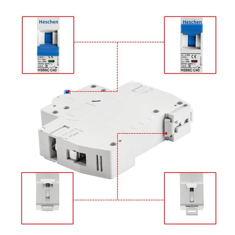 Heschen Miniature Circuit Breaker HSB6C, 40Amp Current, 1 Pole, Type