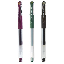 Assorted - Signo - uni Ballpoint Pen - UM-151 0.38mm - Bordeaux Black, Green Black & Brown Black