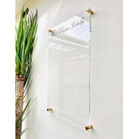 Large Clear Acrylic Notes Board for wall | Dry-Erase Message White Board Calendar Wall Mounted Office Home Family Organization Tools Must Haves School Kids Adult Mom Teen Monthly Weekly ADHD Tools