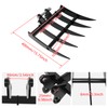 Mini Excavator Attachment Rake，Small Diggers Metal Backhoe Rake，3.54" Span, 0.98"