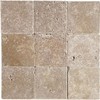 Squarefeet Depot 4x4 Noce Travertine Natural Stone Tile, 1 Piece,