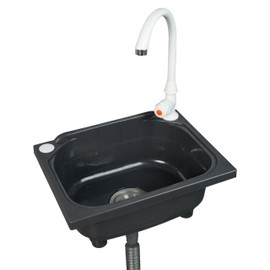 kitchen Single Bowl Utility Sink, Kitchen Wall-Mounted Sink 15.1 x 11.2 Inch With 1.26 inch faucet hole, Plastic rv sink for Home, Restaurant, Dorm, Garage, Bathroom,Laundry