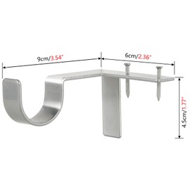 Silver Tap Bracket - No Drill Curtain Rod Bracket 1" Curtain Rod, Adjustable Curtain Rod Holders, Quick Hang No Damage Screwless Curtain Rods Brackets for Home Window and Door (Silver,2pcs)