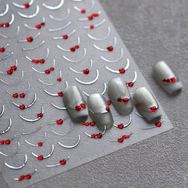 Line French Manicure Sticker Valentine's Day line red Heart Design Suitable for Women's French Manicure Decoration