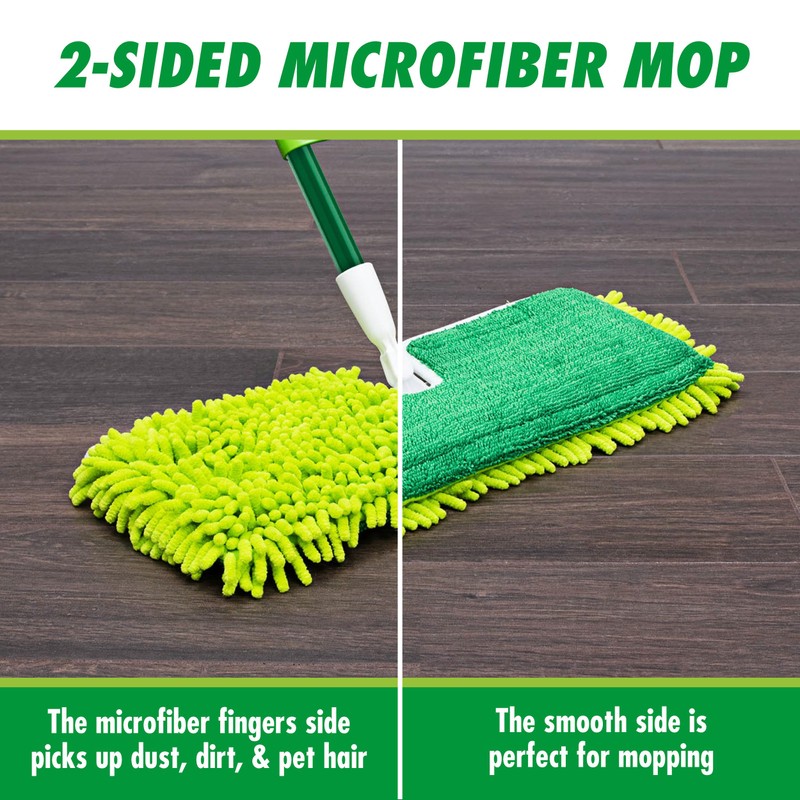 Libman 18" 2-Sided Microfiber Dust Mop, Double Sided Dry Wet