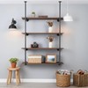 HBLYJS Industrial Pipe Shelving System with 4 Tiers, Black Iron
