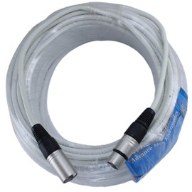 MCSPROAUDIO 100 Foot Male to Female XLR Microphone Cable (White)