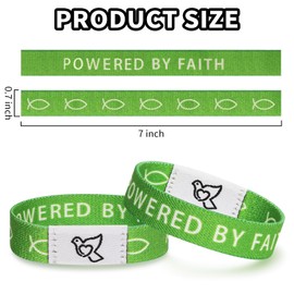 Bible Verse Bracelets, Kaluofan Daily Bible Verse Bracelet, Bible Verse Bracelets Scan for Women Men Teens, Elastic Inspirational Christian Bracelet The Power of Faith(Green)