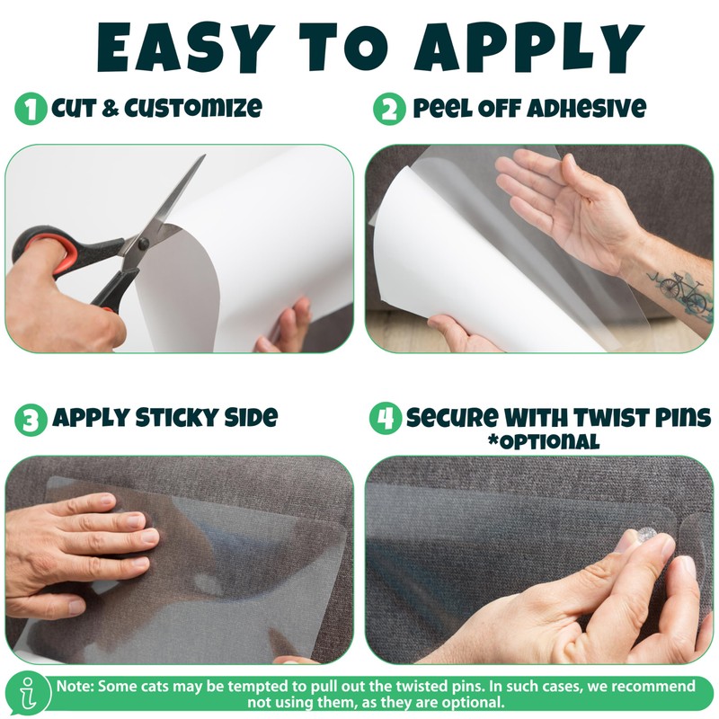 FixZilla Anti Cat Scratch Furniture Protector, 10-Pack Couch Protector from