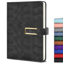 COZY CORE Lined Journal Notebook,240 Pages A5 Hardcover Faux Leather Journals for Writing,Travel,Business,Work & School,College Ruled Notebooks for Note Taking, Diary Notepad (5.7" x 8.3")inch (Black)