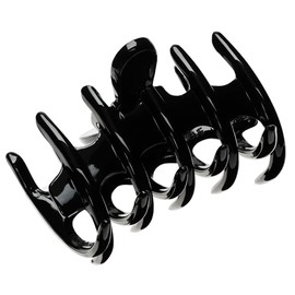 France Luxe Belle Hazel Black Claw Clip, Medium Hair Clip For Thick Hair, Unique Design With Long Teeth And Metal Spring For Secure Hold