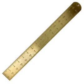 Point Brass Ruler, 5.9 inches (15 cm), Gold
