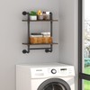 Helsin Industrial Pipe Floating Bathroom Shelves Wall Mounted with Towel