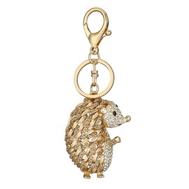 WANLIAN Sparkling Hedgehog Rhinestone Keyring, Beautiful Golden Animal Pendant (Yellow), golden