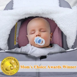 Mom's Choice Awards Winner-TSAYAWA Winter Baby Car Seat Cover -Keep Babies Warm Carseat Bunting Bag/Blanket for Newborn & Infant - Cold Weather Insulated Windproof Carrier Canopy for Travel (Grey)