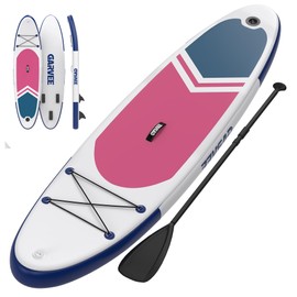 Inflatable Stand Up Paddle Board, 10'6"/11' Paddle Boards with Premium Accessories, Non-Slip EVA Deck, Ultra-Light Carry Bag Pump, SUP for Youth & Adults of All Skill Levels (Rose Red-White, 10.6ft)