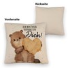 speecheese Flannelette Cushion with Linen Look with Saying Ich Bin