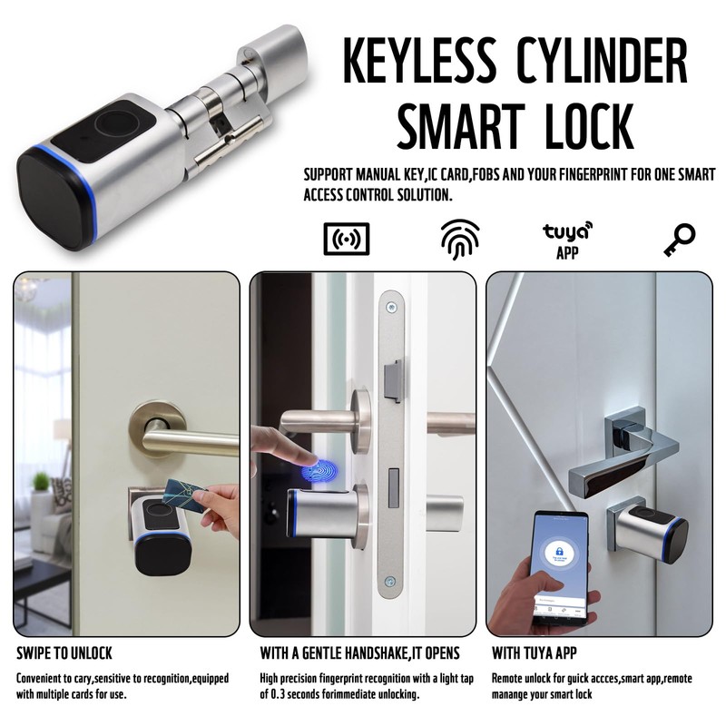 Intelligent Door Locks Fingerprint IC Card Key Cell Phone Application