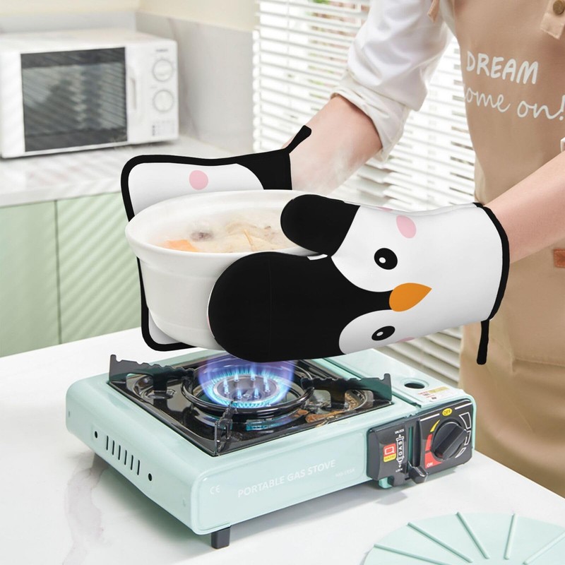 Novelty Funny Penguin Oven Mitts and Pot Holders Sets of