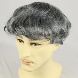 Mens Hair System for Men Toupee Human Hair Piece Fine Mono Top with NPU around Men's Wig European Hair Protesis Capilar Hombre 1B OFF Black Mix 60% Gray hair(10x8,1B/60)