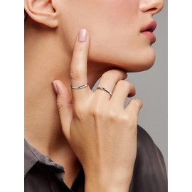 Sterling Silver Stacking Ring, Dainty Thin Band Ring, Super Skinny Stackable Ring, Smooth Band Womens Ring, Simple Minimalist Ring Size 6