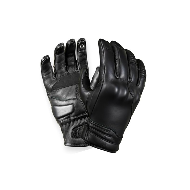 MDM Men's Leather Motorcycle Gloves, Retro Biker Gloves, Chopper, Touchscreen