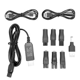 Replacement Shaver Charger Compatible with a Various Types of Electric Hair Clippers, Beard trimmers, Shavers, Beauty Instruments,Desk Lamps,Purifiers,Charging cable Type-C Power Cord Upgraded 9PCS