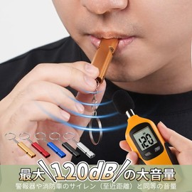 BEIHOO Whistle, Theft Prevention, Loud Sound, Easy to Blow, Key Chain/Neck Hanger, 2-Way, Anti-Lost, Emergency Whistle, For Disaster Prevention, Self Defense, Signal, Aluminum, Small, Lightweight, Compact, Kids, School, Commute, Climbing, Outdoor Emergen