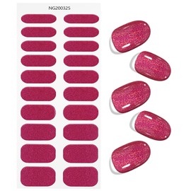 Nagelfolie Glitzer Roter, KALEFUL Gel Nail Nagelfolien Selbstklebend Uv Härtend Nail Art Sticker Dekoration Nageldesign Zubehör