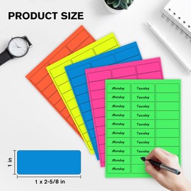 MaxGear 8-1/2" x 11" Neon Green Labels - Fluorescent Labels, for Inkjet or Laser Printer, for Efficient Sorting and Organization, Strong Adhesive, 1" x 2-5/8", 30 Sheets, 900 Pcs