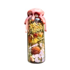 BlkGrlMagick Handcrafted Mini Self Love Spell Jar, Real Heart Chakra Crystals, Herbs for Personal Growth, Journey, Communication, Esteem, Confidence, Empathy, Black Owned Apothecary Ritual Gifts