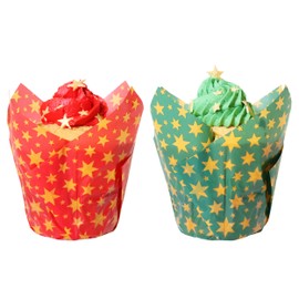 PME Christmas Tulip Muffin Cases - Stars (Pack of 24)