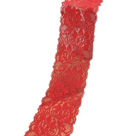 bmactosh Vintage Flora Pattern Scallop Edge Lace Trim DIY Craft Light Delicate Ribbon 2.5 Inch Wide 5 Yards Red