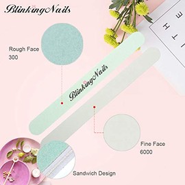 Fine Nail Buffer File for Polishing Smooth, Archivo Tampón de uñas Finas, Lima de uñas Fina para Pulir, Shiny Natural Nails 300 and 6000 Grit, 300 y 6