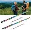 2Pcs Collapsible Metal Straw 304 Stainless Steel Drinking Travel Telescopic