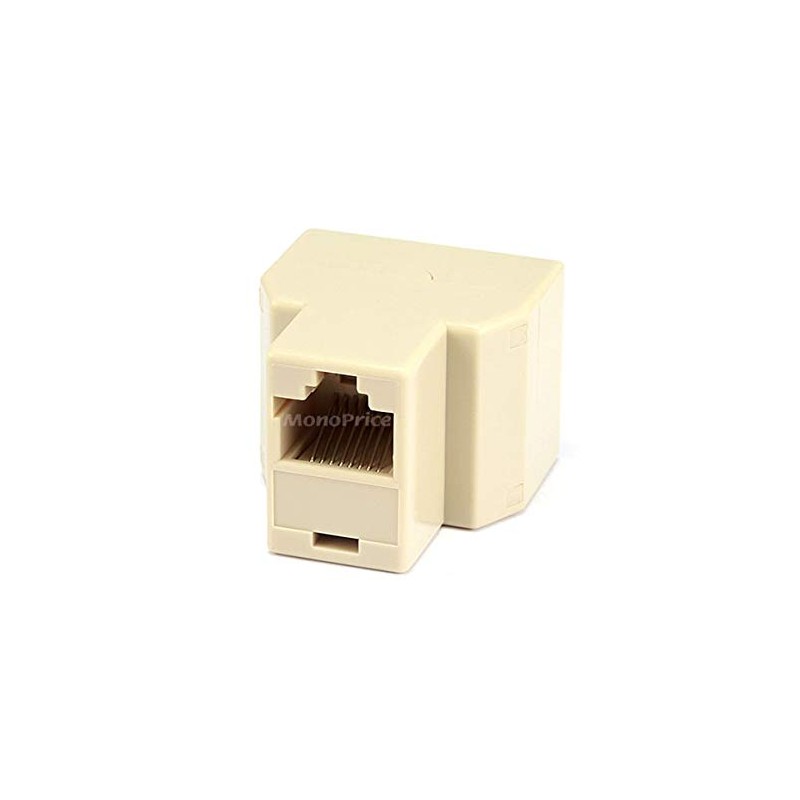Monoprice RJ45 Modular T-Adapter - RJ45 Splitter, 8P8C, 1x Female