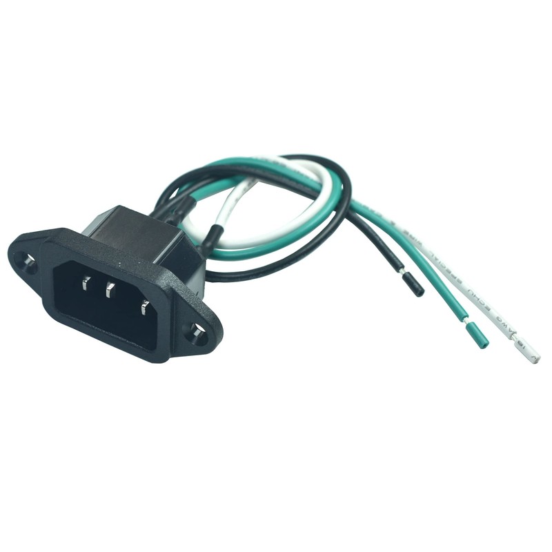 2PCS IEC 320 C14 Panel Mount Plug Adapter, AC 250V