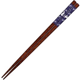 Sunlife H-06876 Rabbit Flower Hanging Chopsticks for Adults, Long, Dishwasher Safe, Blue, 9.1 inches (23 cm), Made in Japan