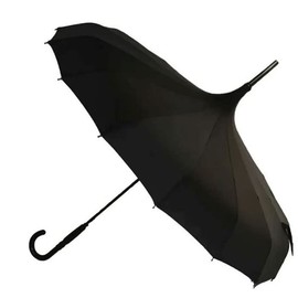 Gothic Black Pagoda Umbrella - Perfect For Rain Or Shine, Ideal For Vampires, Gothic Enthusiasts, And Lovers Of Unique Style