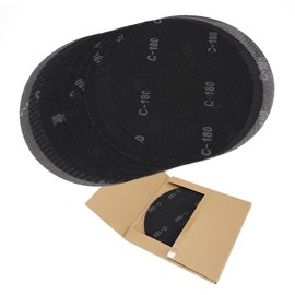 HUAALIUCHE 17" Sanding Screen Discs - Mesh Floor Sanding Screen - Black Silicon Carbide - for Wood Floors (10 Pack, 180 Grit)