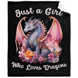 Just A Girl Who Loves Dragons Throw Blanket Brings You Comfort Warm and Soft Blanket As Gifts for Blankets Lovers Lightweight Throw Blanket for Living Room Sofa 40"x50" for Kids/Children